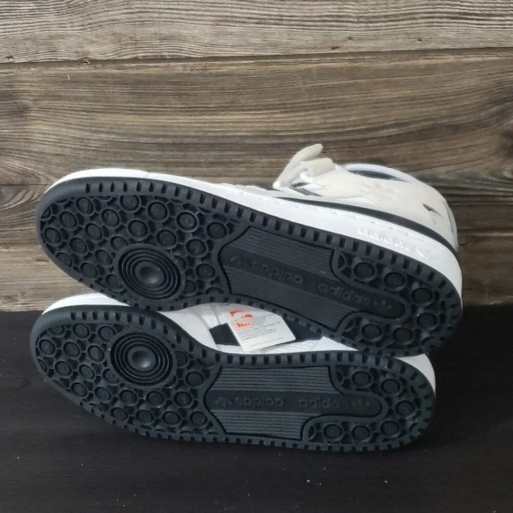 New Adidas‎ Forum Mid White Black Marble Sneakers